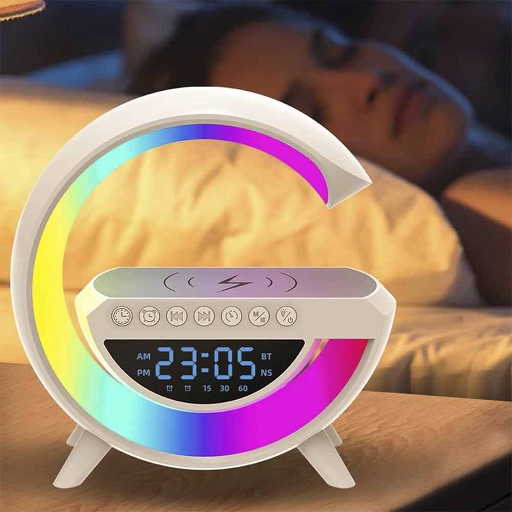 G-ljus - Trådlös RGB-lampa, laddare och Bluetooth-högtalare