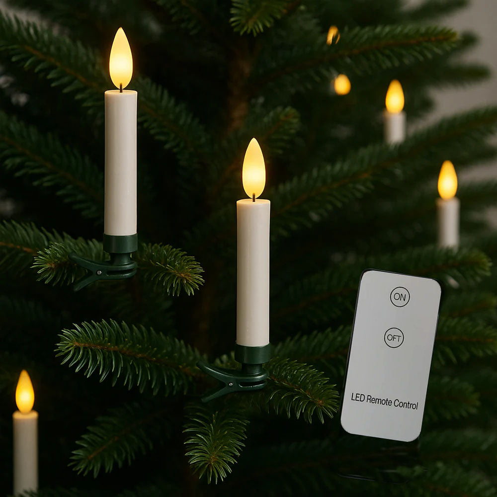 Trådlösa LED-julgransljus med fjärrkontroll – 10, 20 eller 30 st.
